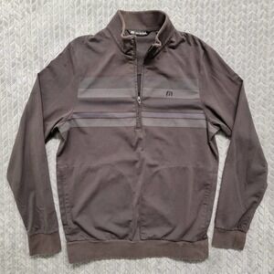 Travis Mathew Mens Size Small‎ ¼ Zip Pullover Long Sleeve Shirt Golf Brown